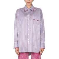 Bluze Striped Shirt With Velvet Piping Femei