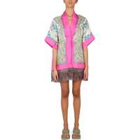 Veste casual Paisley Print Poncho Femei