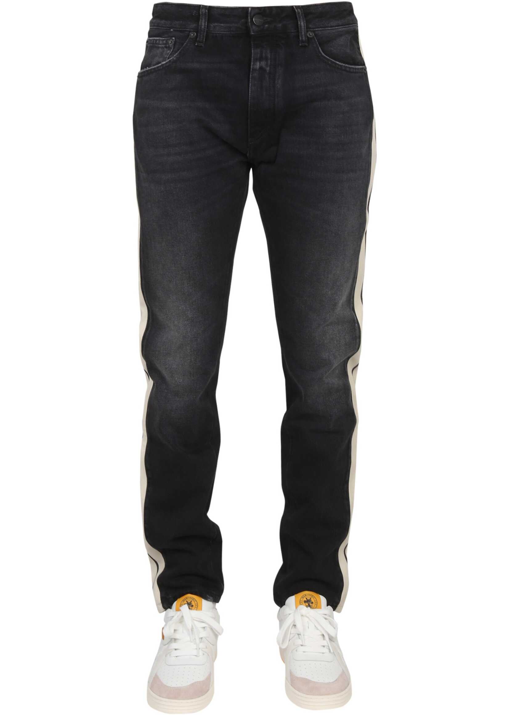 Palm Angels Jeans With Logo Band BLACK