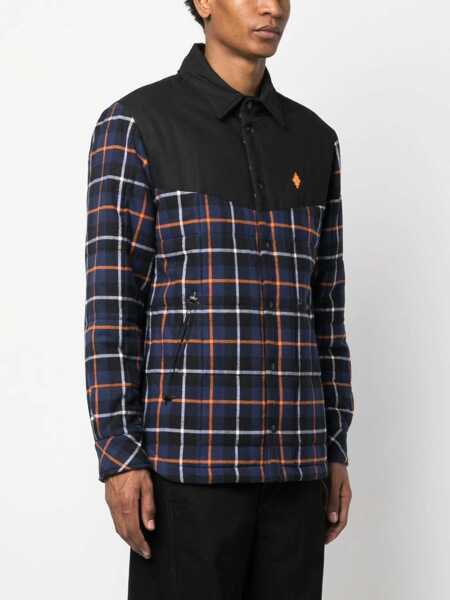 Camasi casual Marcelo Burlon Long-Sleeved Shirt BLUE Barbati (BM 9427715) 3