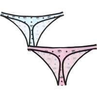 Lenjerie intima Chiara Ferragni Dama - Chiloti Chiara Ferragni Pack Of Two Briefs With Logomania PINK Femei (BM 9427988) - B-mall.ro
