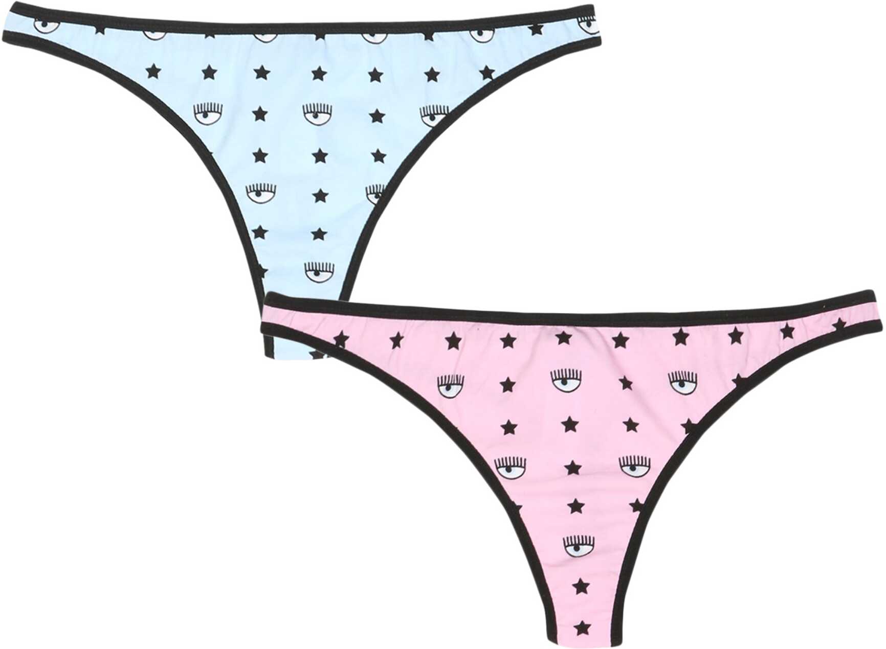 Chiara Ferragni Pack Of Two Briefs With Logomania PINK