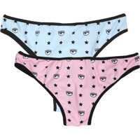 Lenjerie intima Chiara Ferragni Dama - Chiloti Chiara Ferragni Pack Of Two Briefs With Logomania PINK Femei (BM 9428000) - B-mall.ro