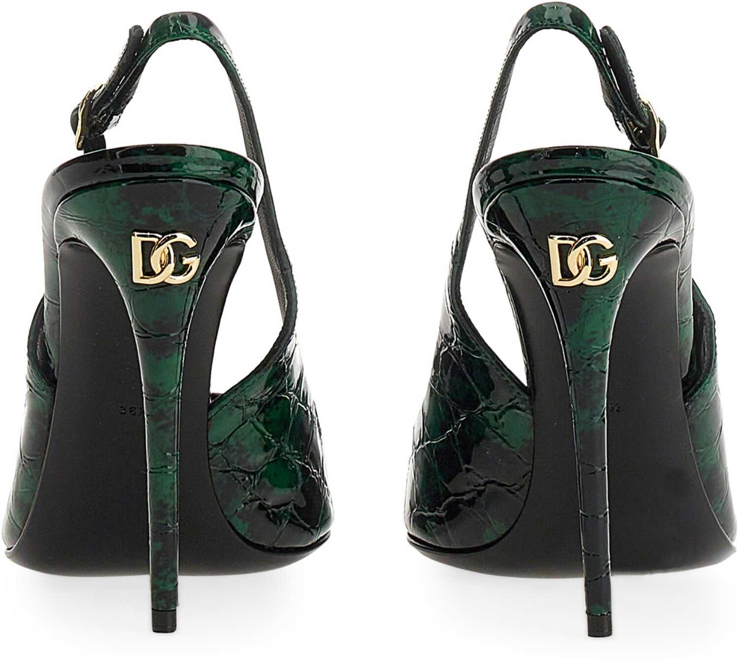 Dolce & Gabbana Leather Sling Back GREEN