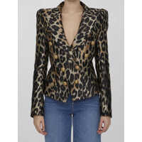 Sacouri Leopard-Print Jacquard Jacket Femei