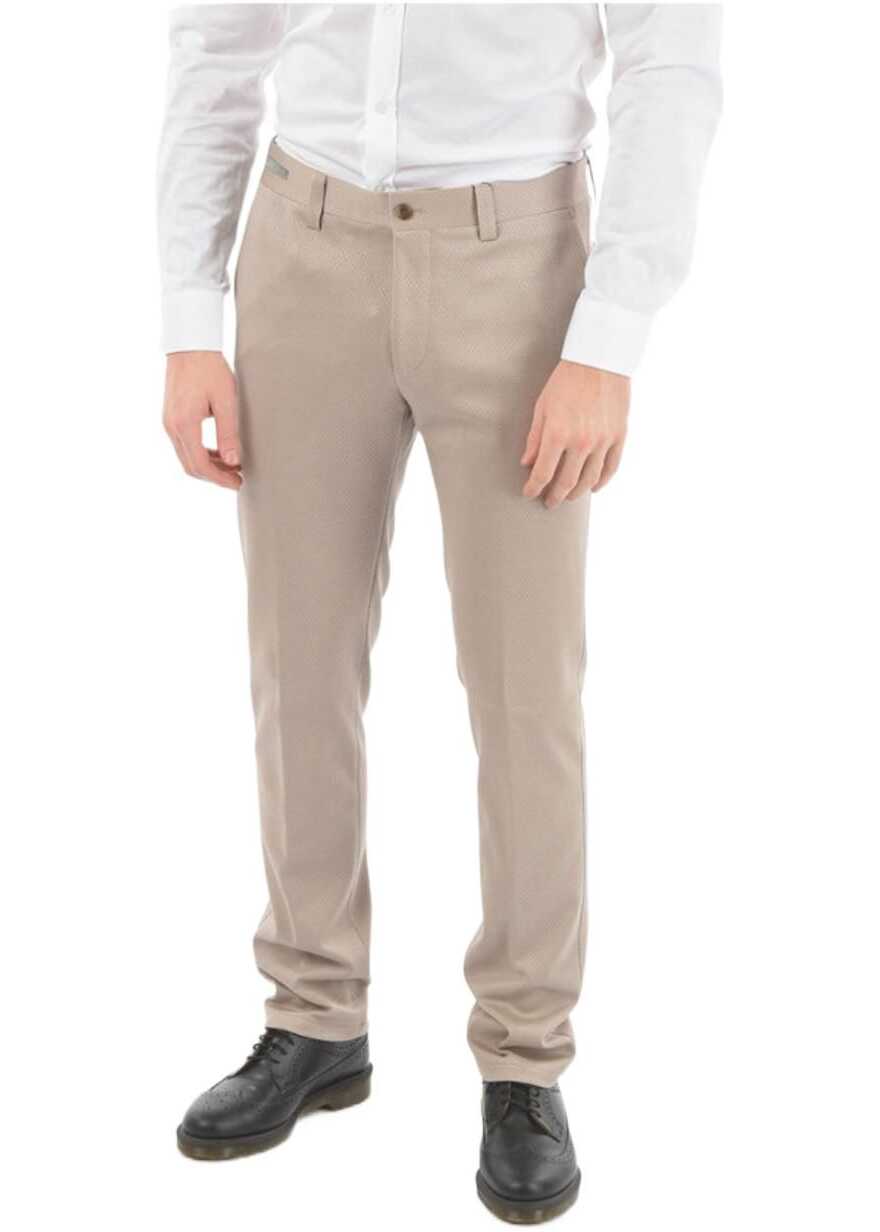 CORNELIANI 4 Pockets Jacquard Cotton Blend Light Pants Beige