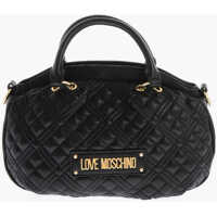 Genti de mana Love Faux Leather Quilted Bowler Bag With Golden Details Femei
