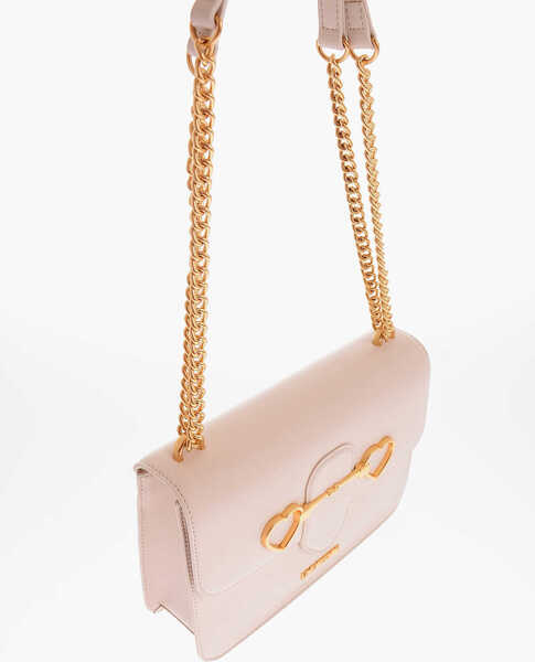 Genti de umar Moschino Love Faux Leather Shoulder Bag With Golden Chain Beige Femei (BM 9441092) 3