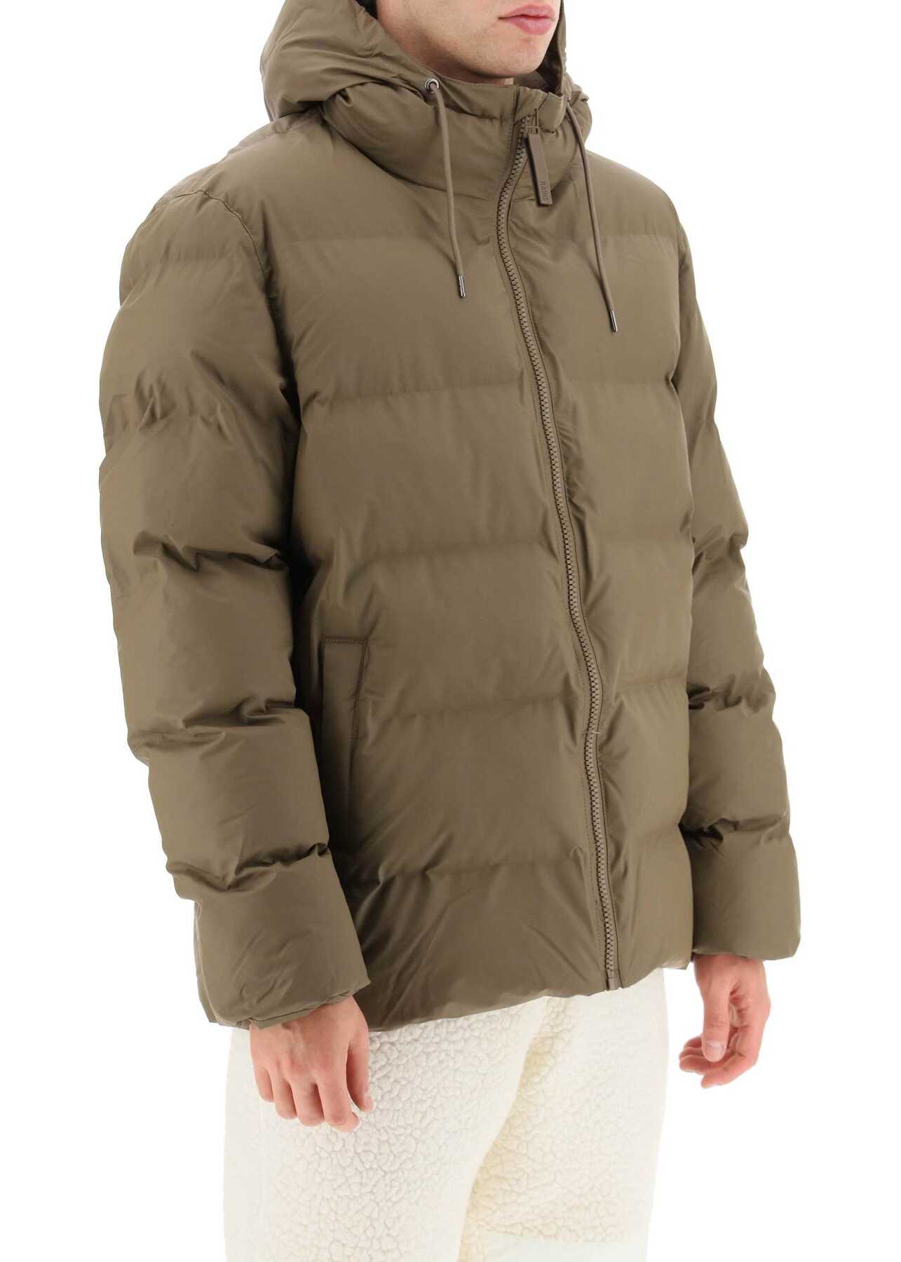 Rains Short Puffy Jacket With Thermore Padding WOOD