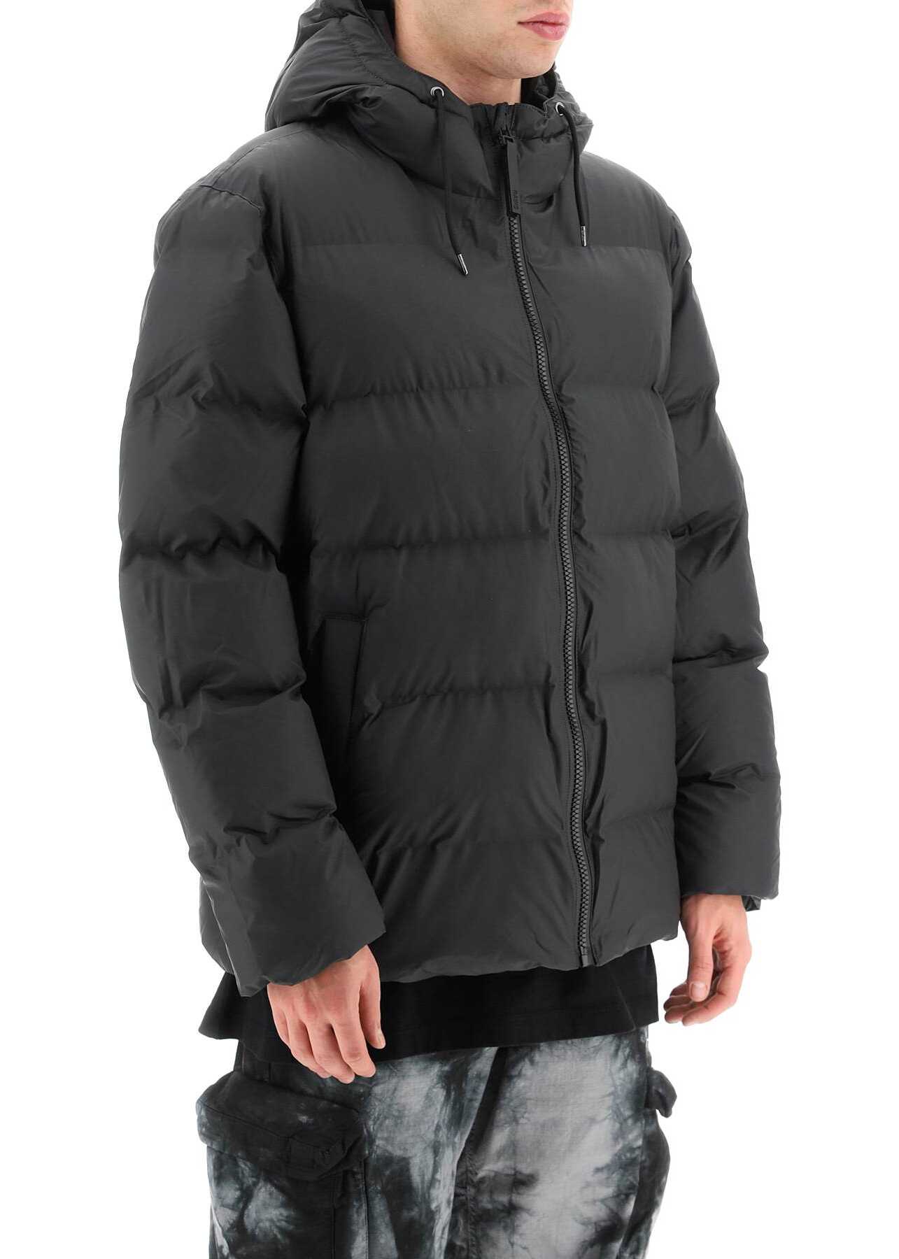 Rains Short Puffy Jacket With Thermore Padding BLACK
