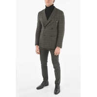 Sacouri elegante CORNELIANI pentru Barbati - Sacouri elegante CORNELIANI Cc Collection District Check Motif Reset Double-Breasted Bla Military Green Barbati (BM 9450575) - B-mall.ro