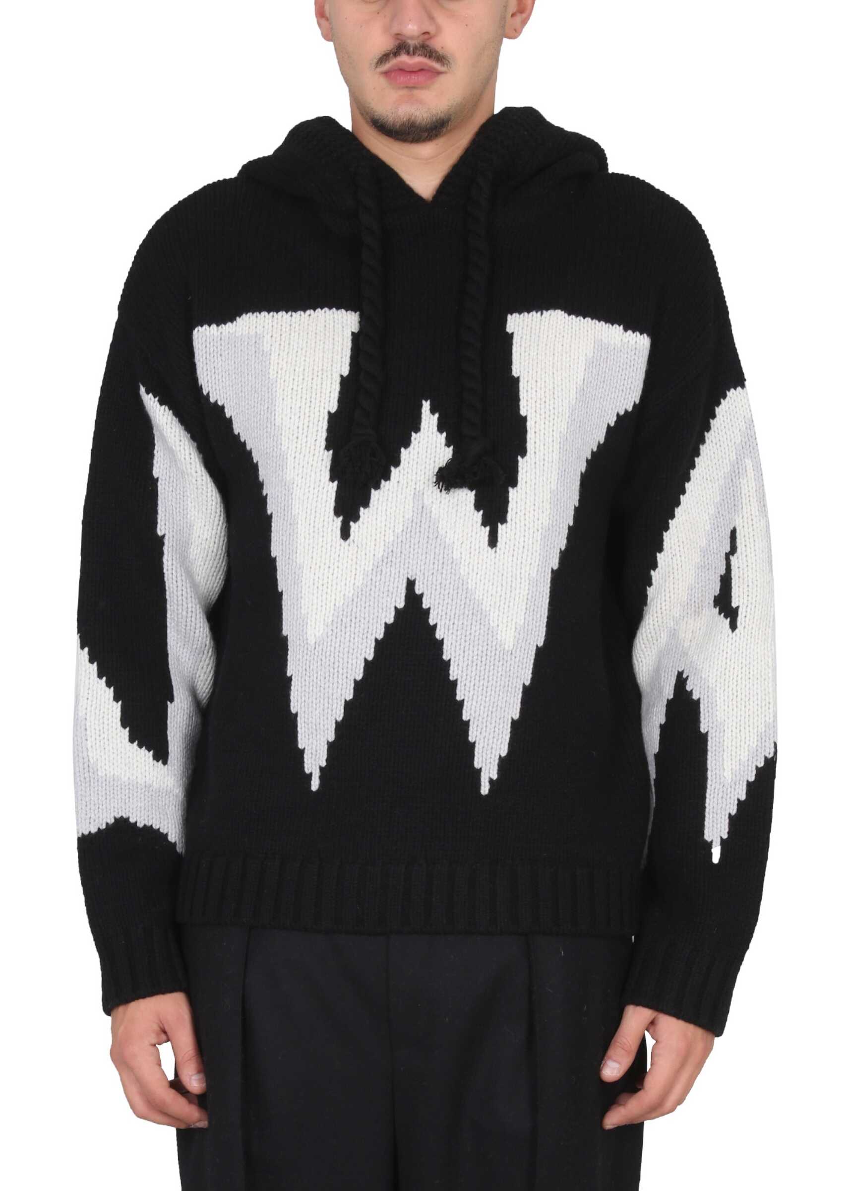 JW Anderson Knit Sweatshirt With Logo BLACK