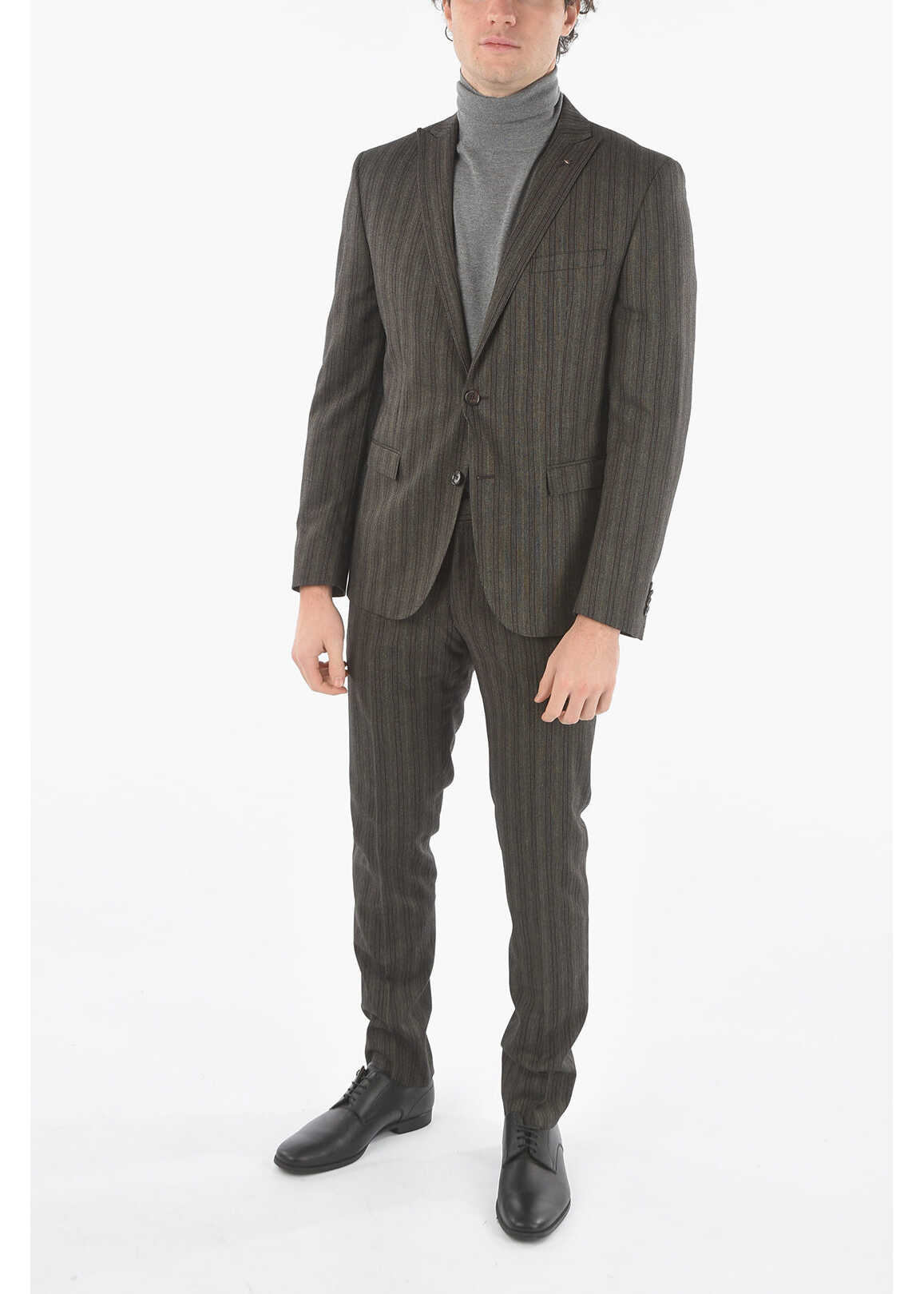 CORNELIANI Cc Collection Virgin Wool-Blend Reset Suit With Peak Lapel Gray