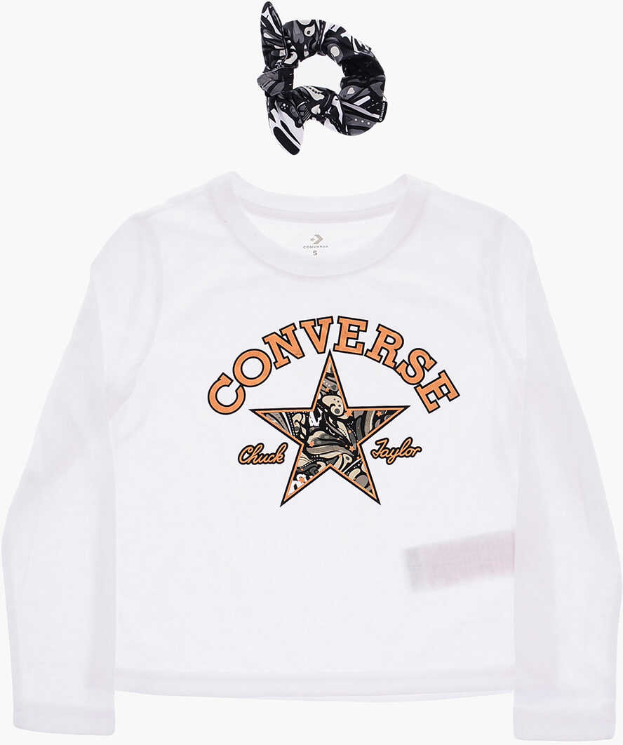 Converse All Star Chuck Taylor Long Sleeve T-Shirt And Scrunchie Set White