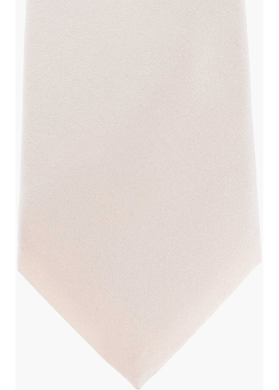 Cravate CORNELIANI Solid Color Satin Tie White Barbati (BM 9456044) 2