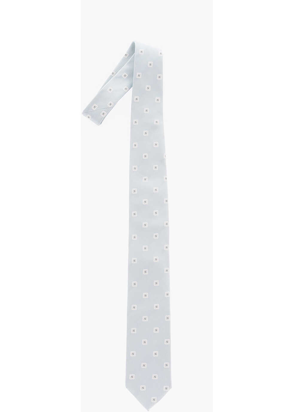 CORNELIANI Cc Collection Geometric Patterned Silk Tie Light Blue