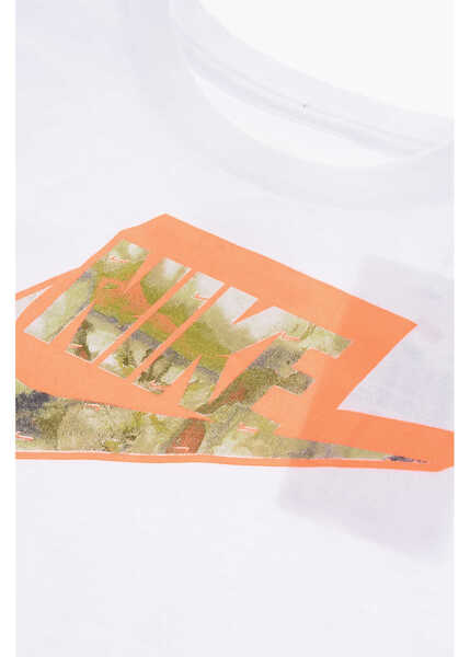 Tricouri Nike Long Sleeve Futura Crew-Neck T-Shirt With Logo-Print White Baieti (BM 9456176) 2