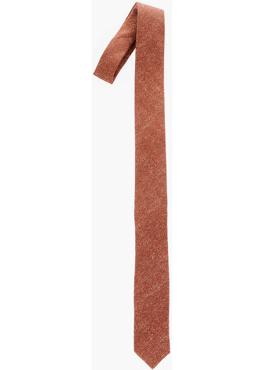 CORNELIANI Cc Collection Solid Color Silk Tie Brown