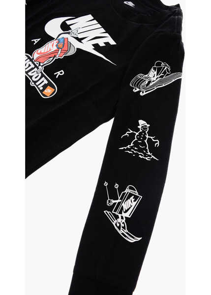 Tricouri Nike Air Long Sleeve Boxy Snowboarding T-Shirt Black Baieti (BM 9458486) 2