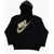 Nike Logo Printed Fleeced Cotton Hoodie Black