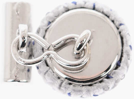Butoni CORNELIANI Metal And Silk Round Cufflinks Silver Barbati (BM 9458687) 3