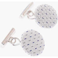 Butoni Metal And Silk Round Cufflinks Barbati