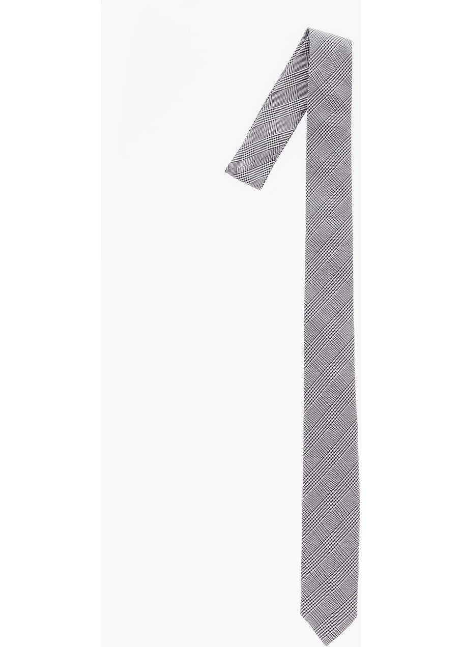 CORNELIANI Cc Collection District Check Patterned Silk Tie Gray