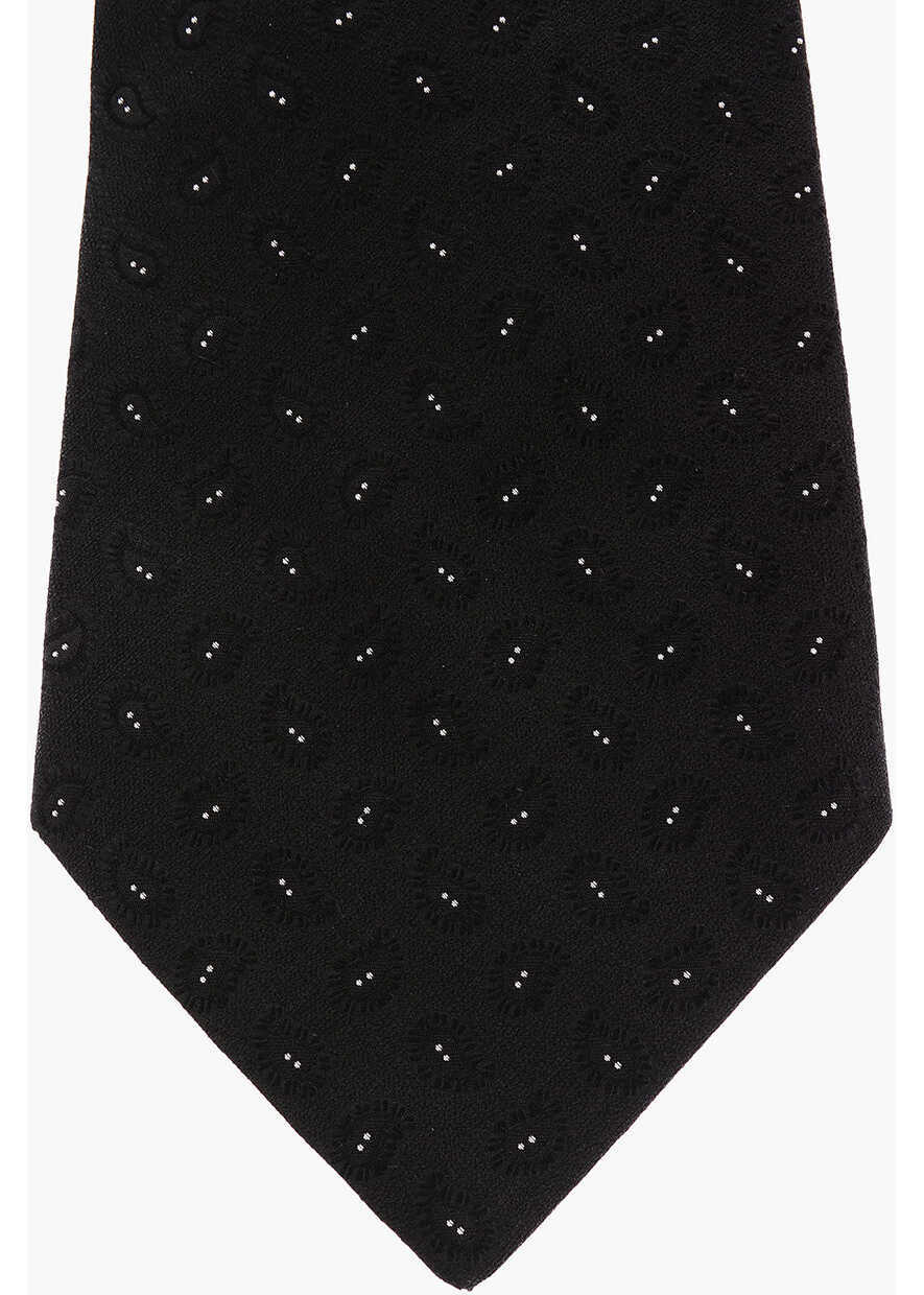 Cravate CORNELIANI Paisley Patterned Silk Ascot Tie Black Barbati (BM 9458888) 2