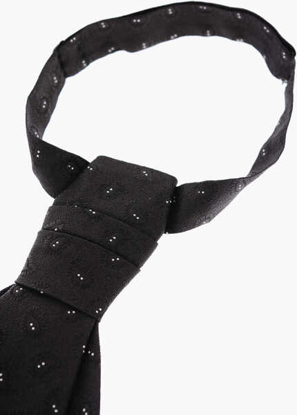 Cravate CORNELIANI Paisley Patterned Silk Ascot Tie Black Barbati (BM 9458888) 3