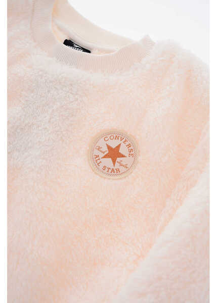 Bluze de trening Converse All Star Chuck Taylor Sherpa Crew-Neck Sweatshirt With Glitt White Baieti (BM 9458927) 2