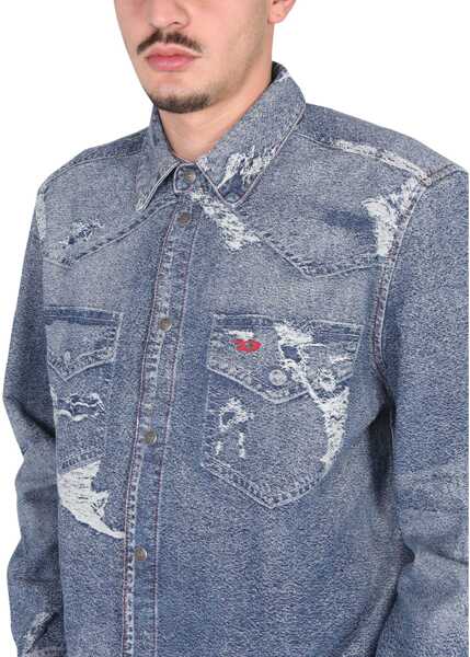 Camasi casual Diesel Jean Shirt BLUE Barbati (BM 9459107) 4