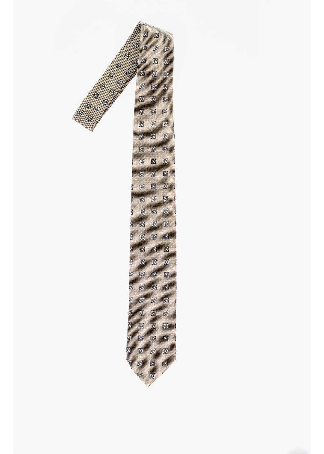 CORNELIANI Cc Collection Patterned Silk And Cotton Tie Military Green