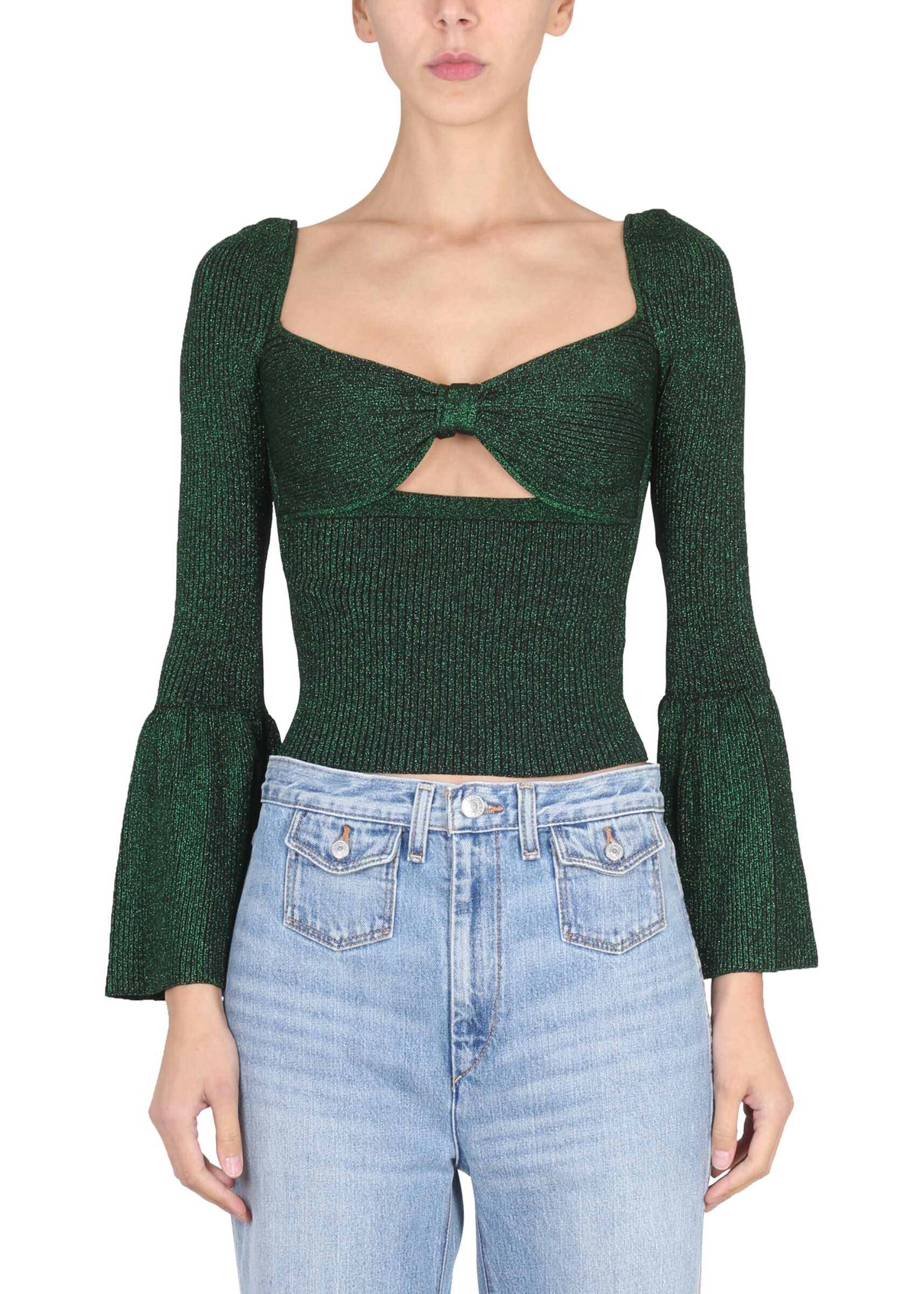 Self-Portrait Top Lurex GREEN