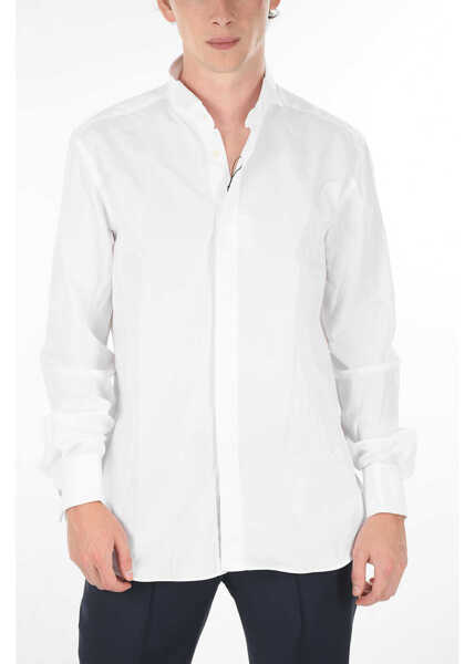 Camasi elegante CORNELIANI Twill Cotton Ceremony Shirt With Wing-Tip Collar White Barbati (BM 9460820) 4