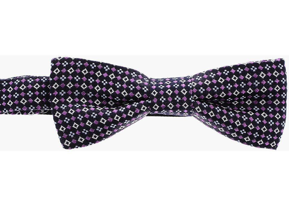 CORNELIANI Cc Collection Patterned Silk Bow Tie Violet