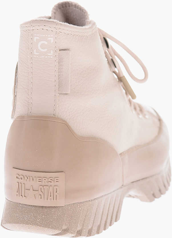 Sneakers Converse All Star Chuck Taylor 5,5Cm Textured Leather High Top Sneake Beige Femei (BM 9461039) 4