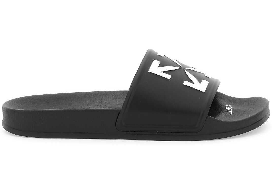 Off-White \'Arrow\' Rubber Slides BLACK WHITE