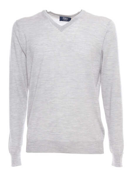 Pulovere casual Fedeli V-neck pullover Gray Barbati (BM 9468248) 3