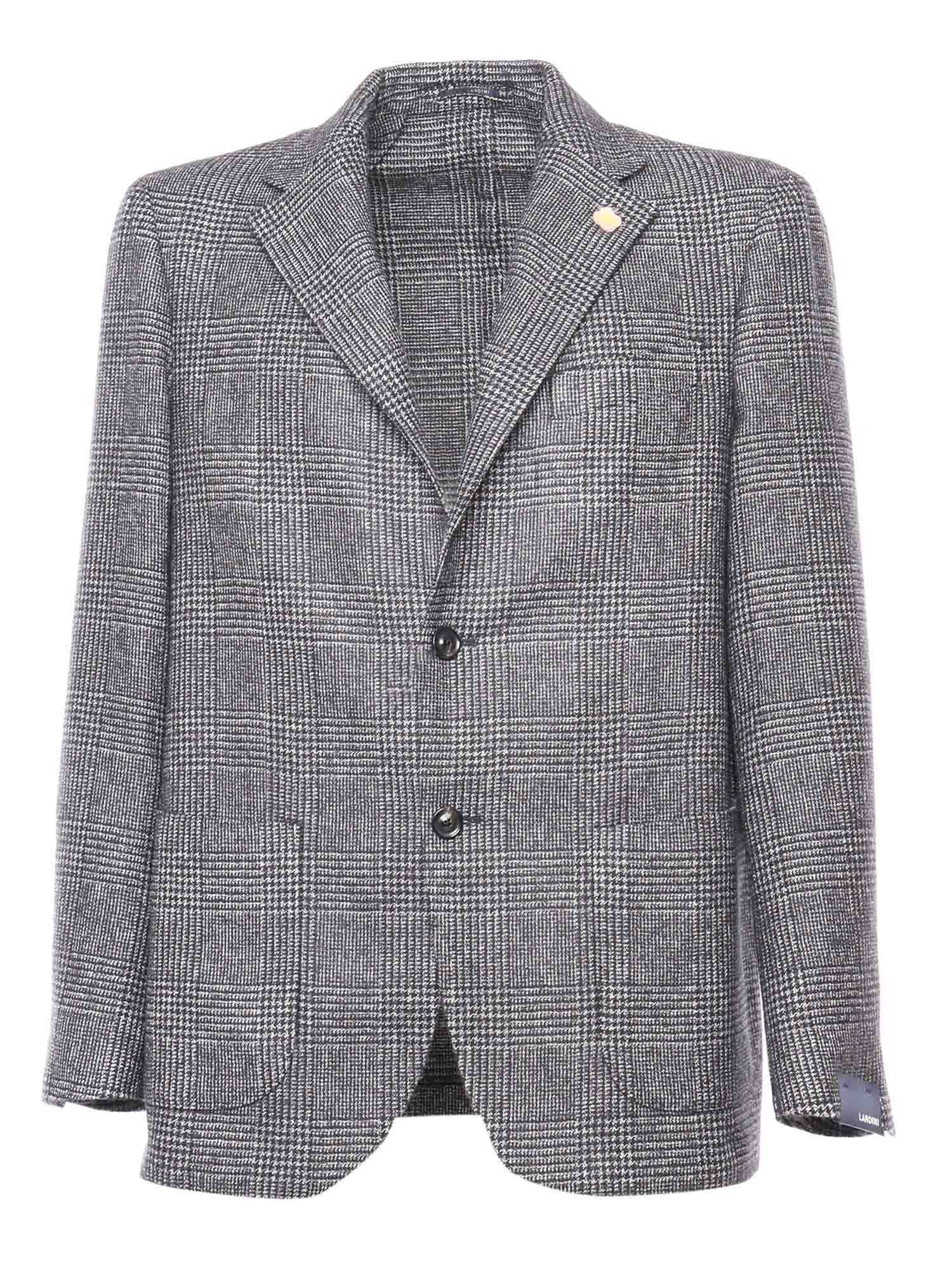 Lardini Prince of Wales check jacket Gray