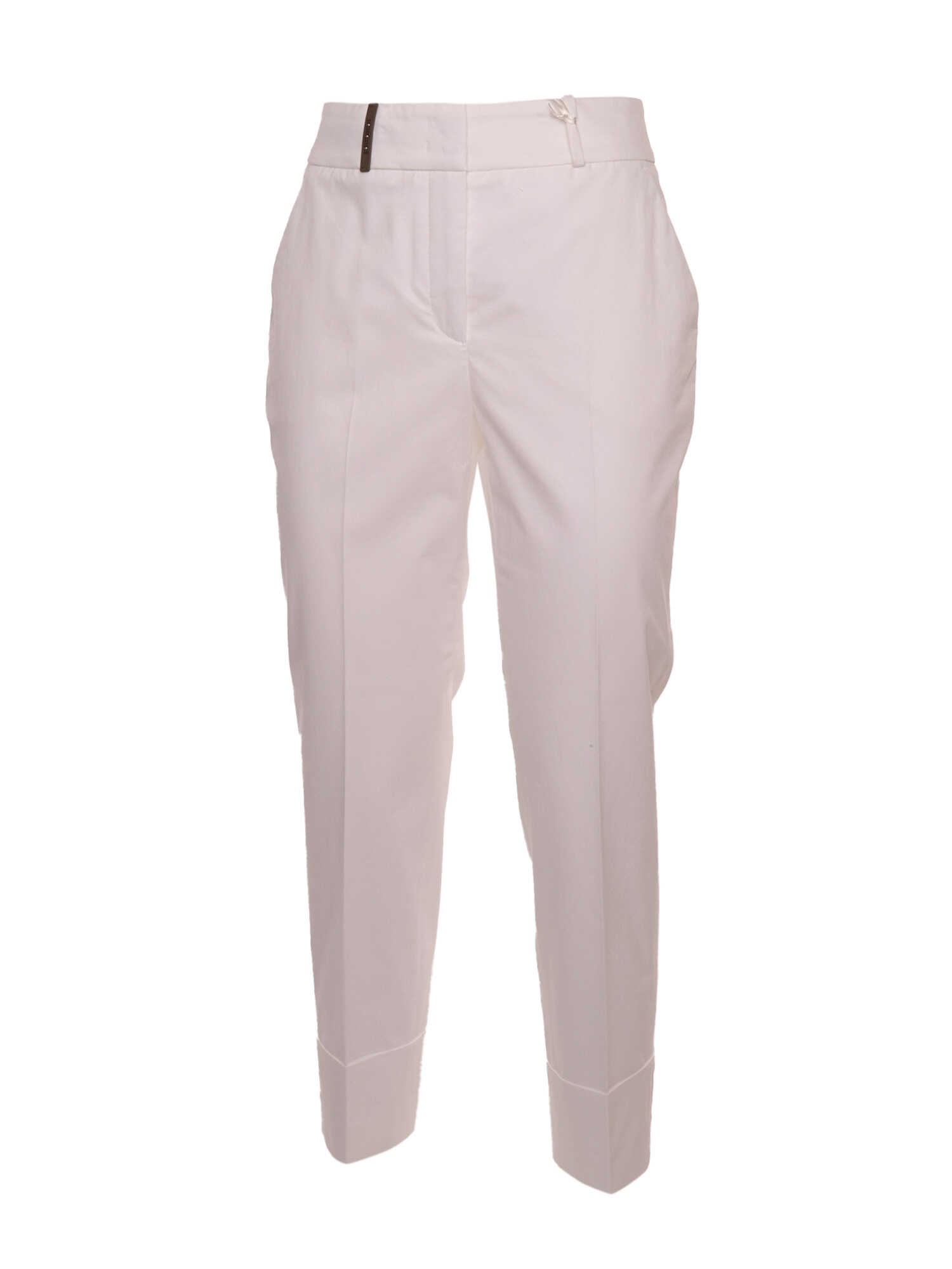 Peserico SATIN TROUSERS White