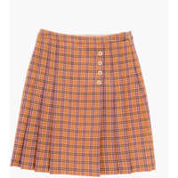 Fuste Plaid Motif Pleated Skirt Fete