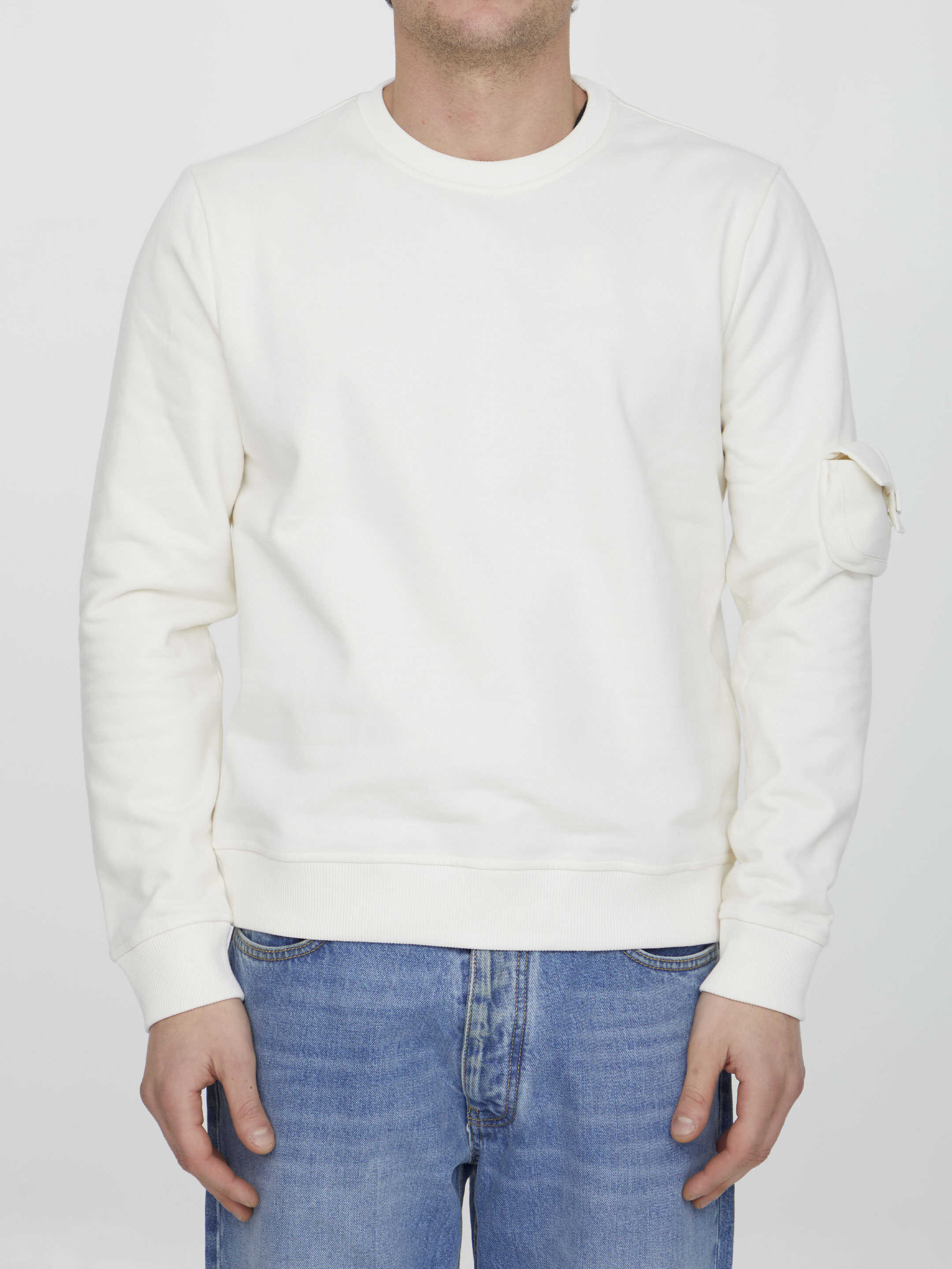 Fendi Baguette Sleeve Sweatshirt Cream