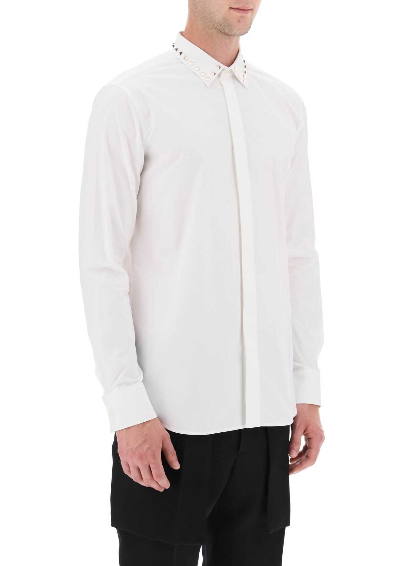 Valentino Garavani Cotton Shirt With Studs BIANCO