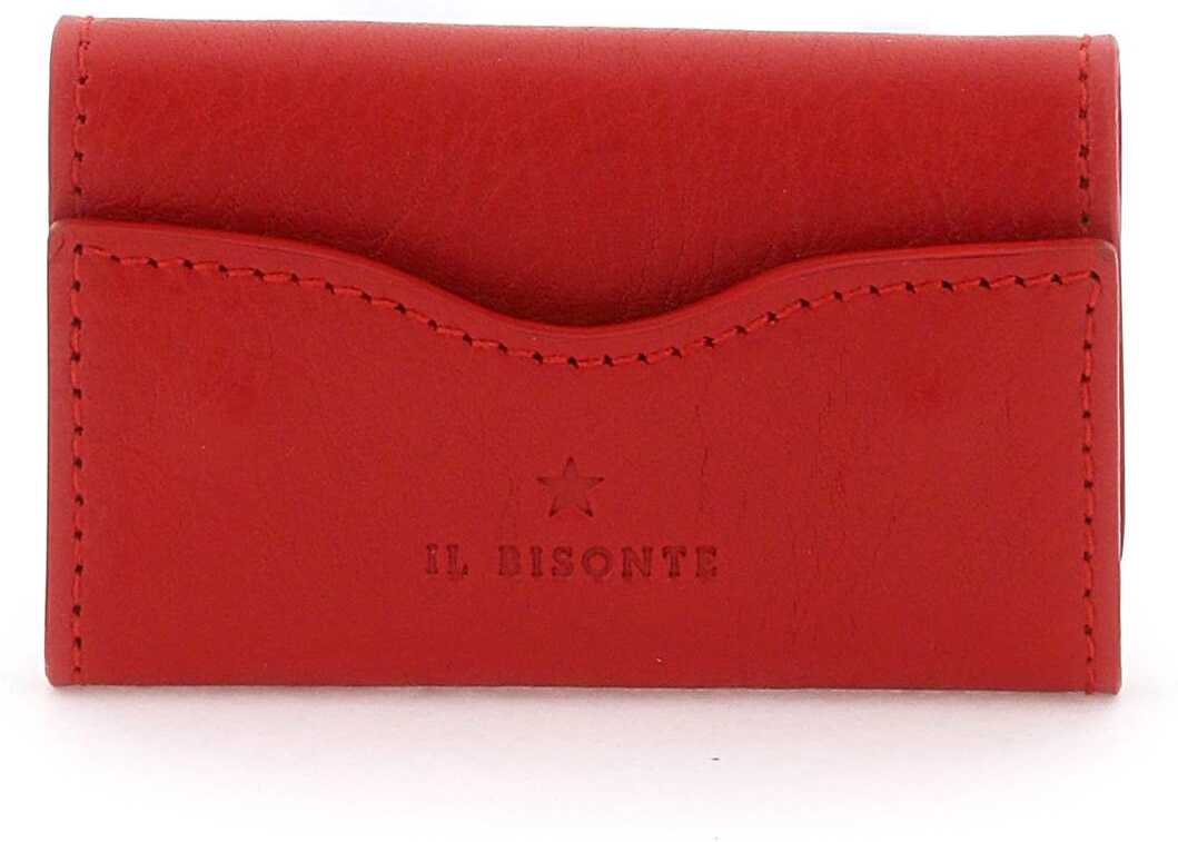 IL BISONTE Leather Key Holder CASTAGNO ROSA