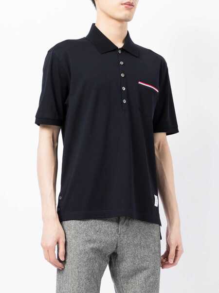 Tricouri Polo Thom Browne Short Sleeves Polo Shirt NAVY Barbati (BM 9484922) 3