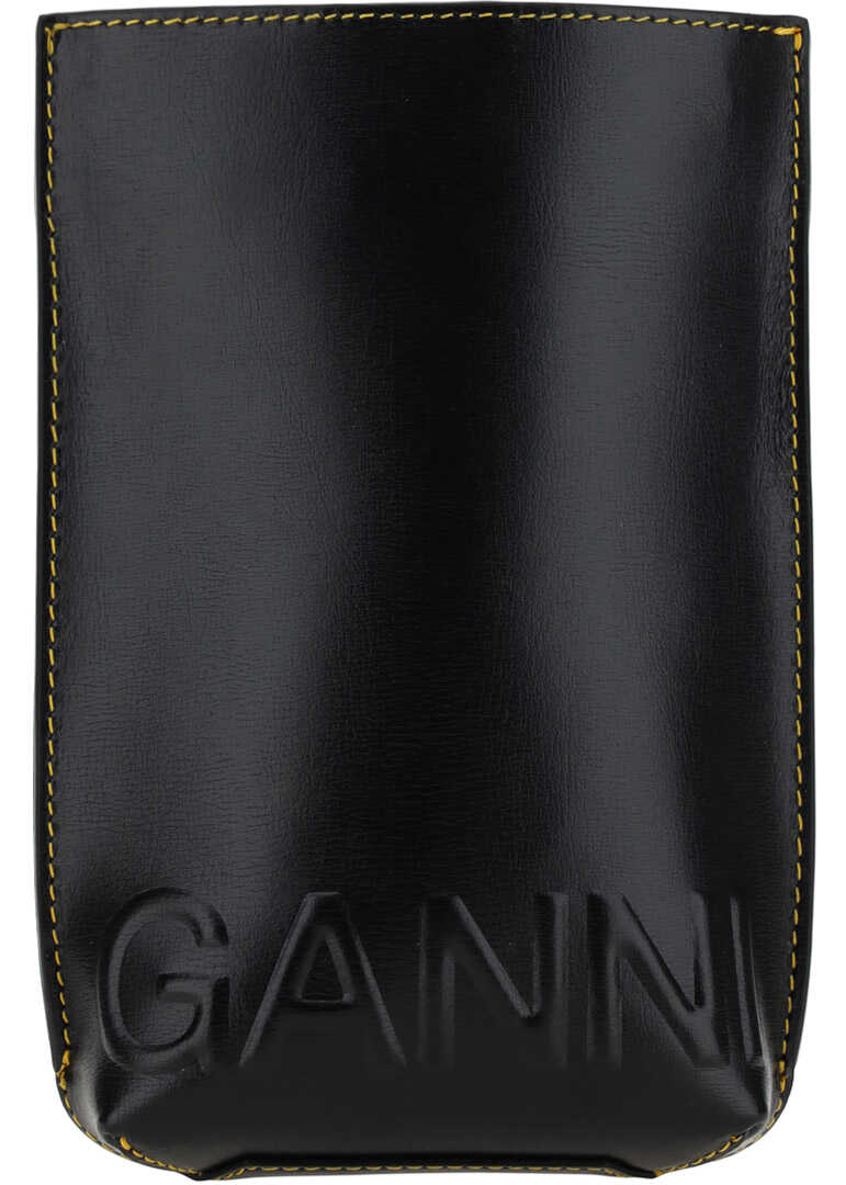 Ganni Banner Shoulder Bag BLACK