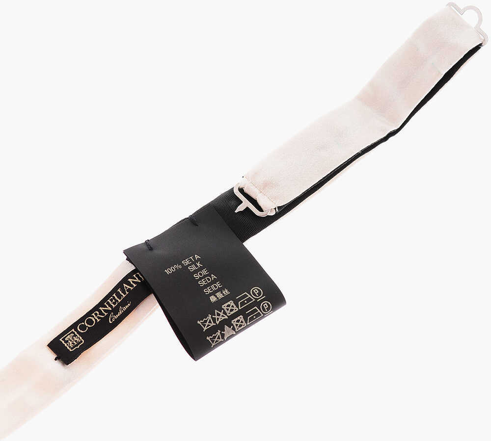 Papioane CORNELIANI Satin Cerimony Bow Tie White Barbati (BM 9492332) 3