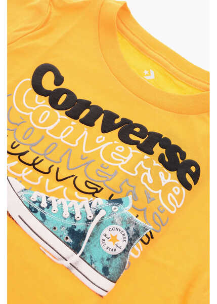 Tricouri Converse All Star Chuck Taylor Printed Crew-Neck T-Shirt Yellow Baieti (BM 9492410) 2
