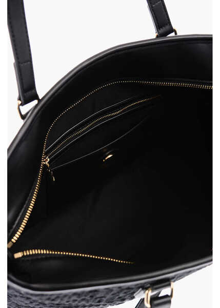 Genti de umar Moschino Love Faux Leather And Sponge Tote Bag With Embossed Logo Black Femei (BM 9492443) 4