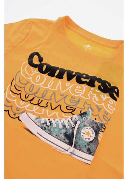 Tricouri Converse All Star Chuck Taylor Printed Wavy T-Shirt Yellow Baieti (BM 9492686) 2